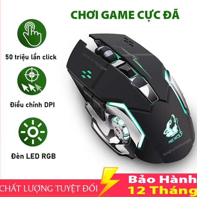Chuột Gaming Không Dây T28 Dành Cho Game Thủ Chống Ồn Có Đèn LED Chơi Game Cực Đã Bảo Hành 12 Tháng
