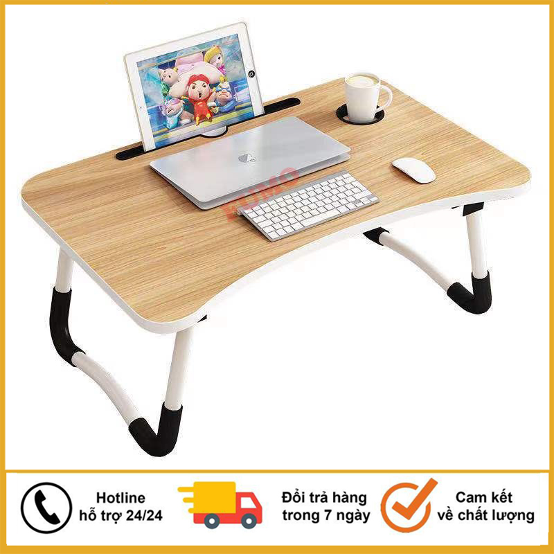 Bàn học gấp gọn, Bàn gấp học sinh sinh viên có khe để ipad vân gỗ 2021 - Bàn học gấp gọn, Bàn học sinh gấp gọn, Bàn học cho bé. Kích thước 60x40x28cm