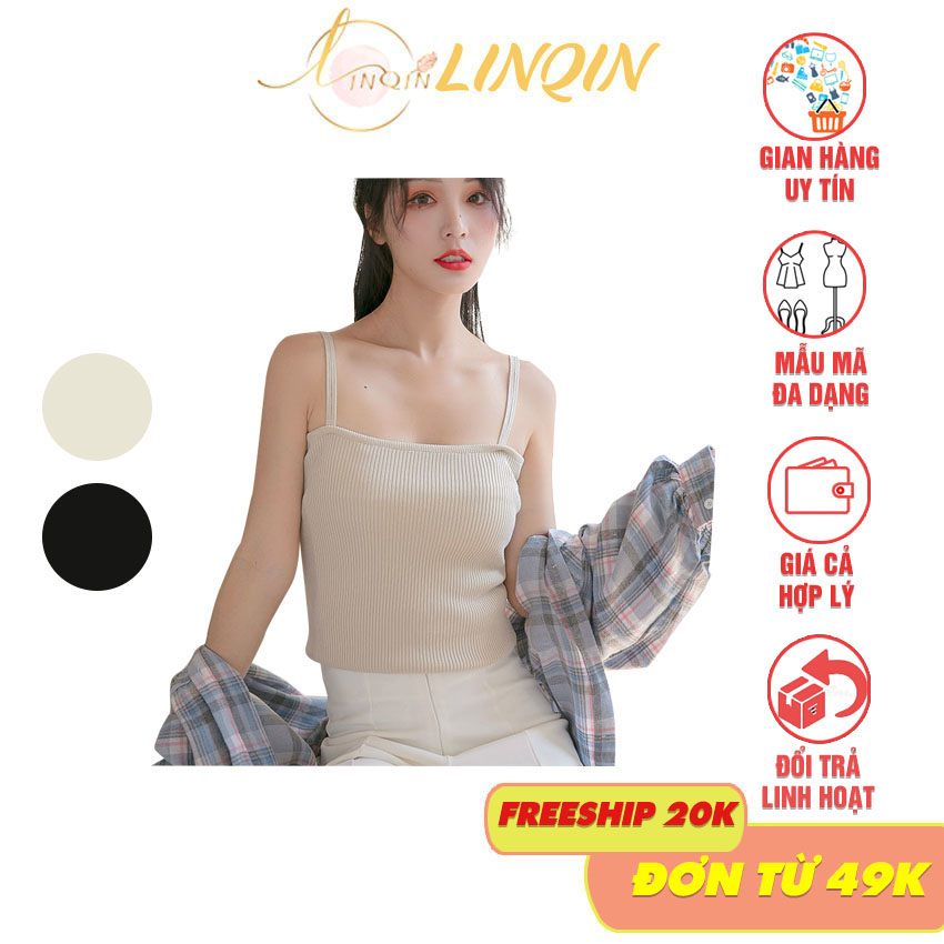 [Siêu Phẩm Mùa hè] Áo 2 Dây Len Tăm Nhiều Màu Cá Tính, Năng Động, Quyến Rũ, Thích Hợp Nhiều Loại Outfit Áo 2 Dây Croptop Áo 2 Dây Ren - Linquin