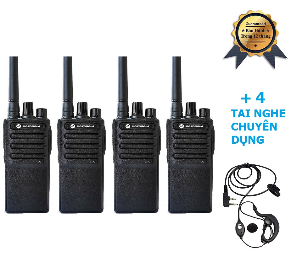 Bộ 4 Máy Bộ Đàm Motorola CP6688 + 4 Tai Nghe Chuyên Dụng