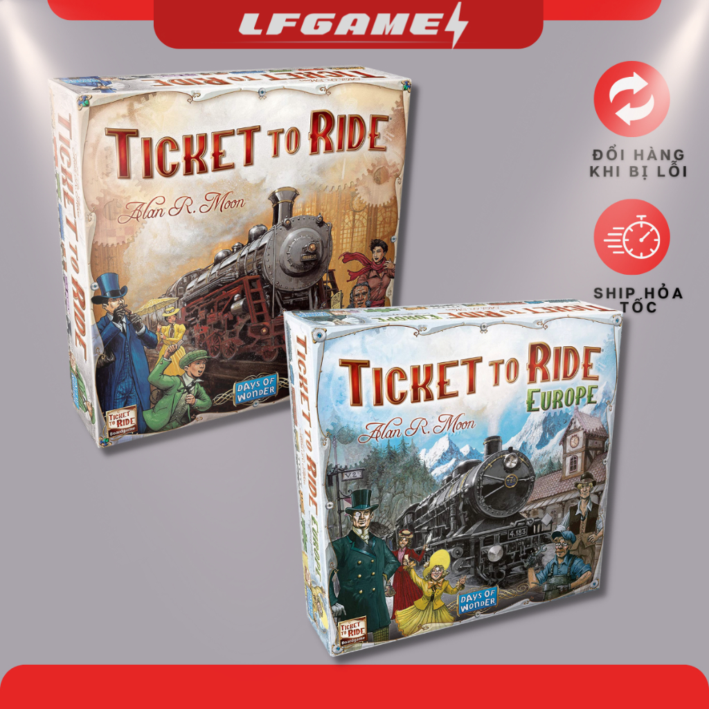 Đồ chơi thẻ bài boardgame ticket to ride north america phiên bản bắc mỹ tiếng anh