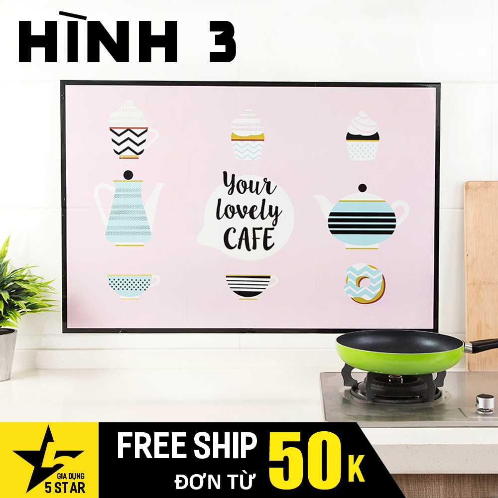 Decal giấy dán tường nhà bếp tráng nhôm cách nhiệt, chống dầu mỡ, chống nước 5STAR (hình 1,2,3)