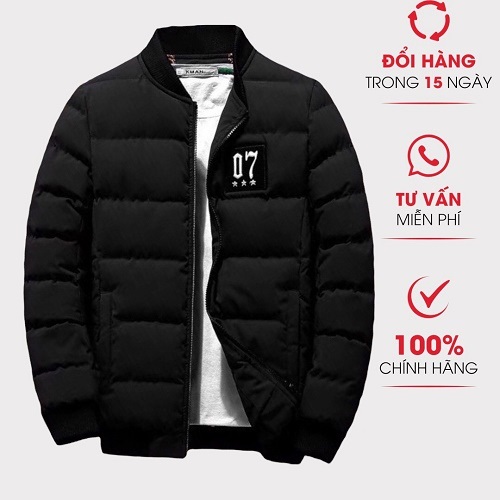 ÁO KHOÁC PHAO NAM BOMBER TRẺ TRUNG CÁ TÍNH CHẦN BÔNG 3 LỚP CỰC ẤM Rich Man MJK 019