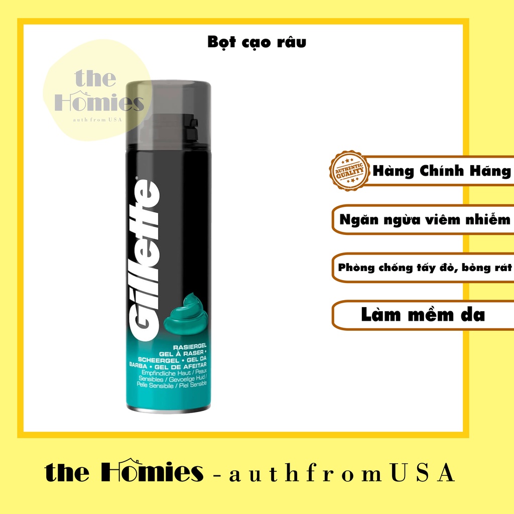 [Hàng Mỹ] Bọt cạo râu Gillette Rasierschaum Empflindliche Haut 200ml
