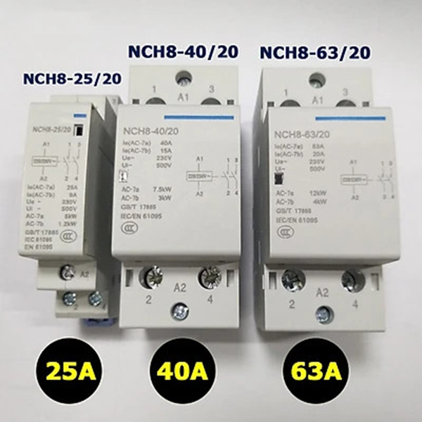 Khởi động từ 1 pha chint - contactor 1 pha chint 20a-25a-40a-63a
