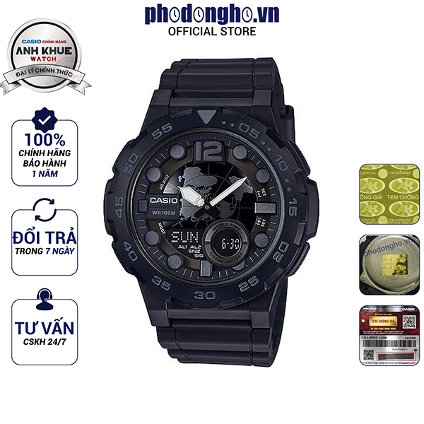 Đồng hồ nam dây nhựa Casio Anh Khuê AEQ-100W-1BVDF
