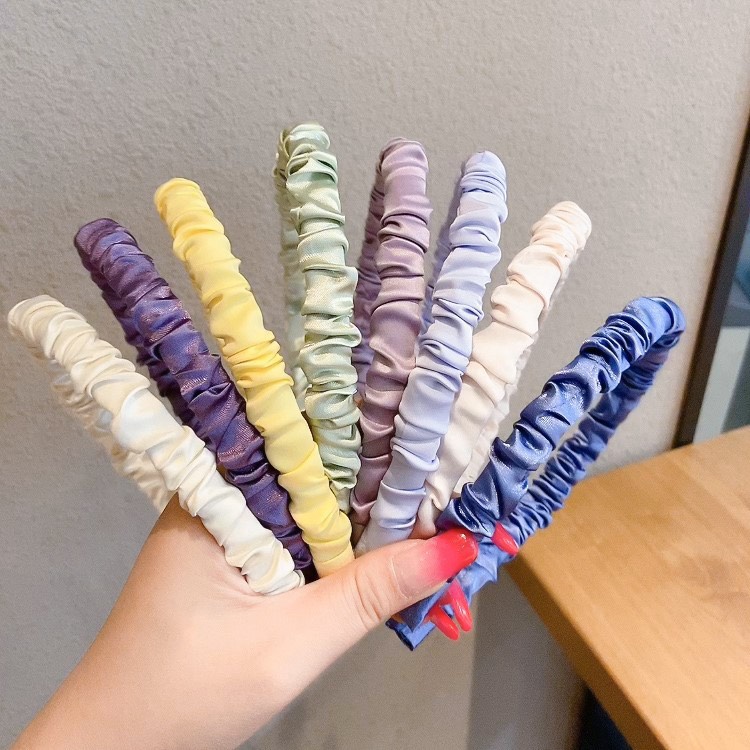 CK10 Cài tóc nữ Cài nhún trơn nhiều màu tone màu pastel