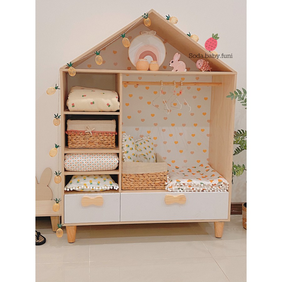 Tủ quần áo cho bé - Tủ áo cánh mây - Tủ áo trẻ em - Tu ao tre em - Children's wardrobe - Baby wardrobe