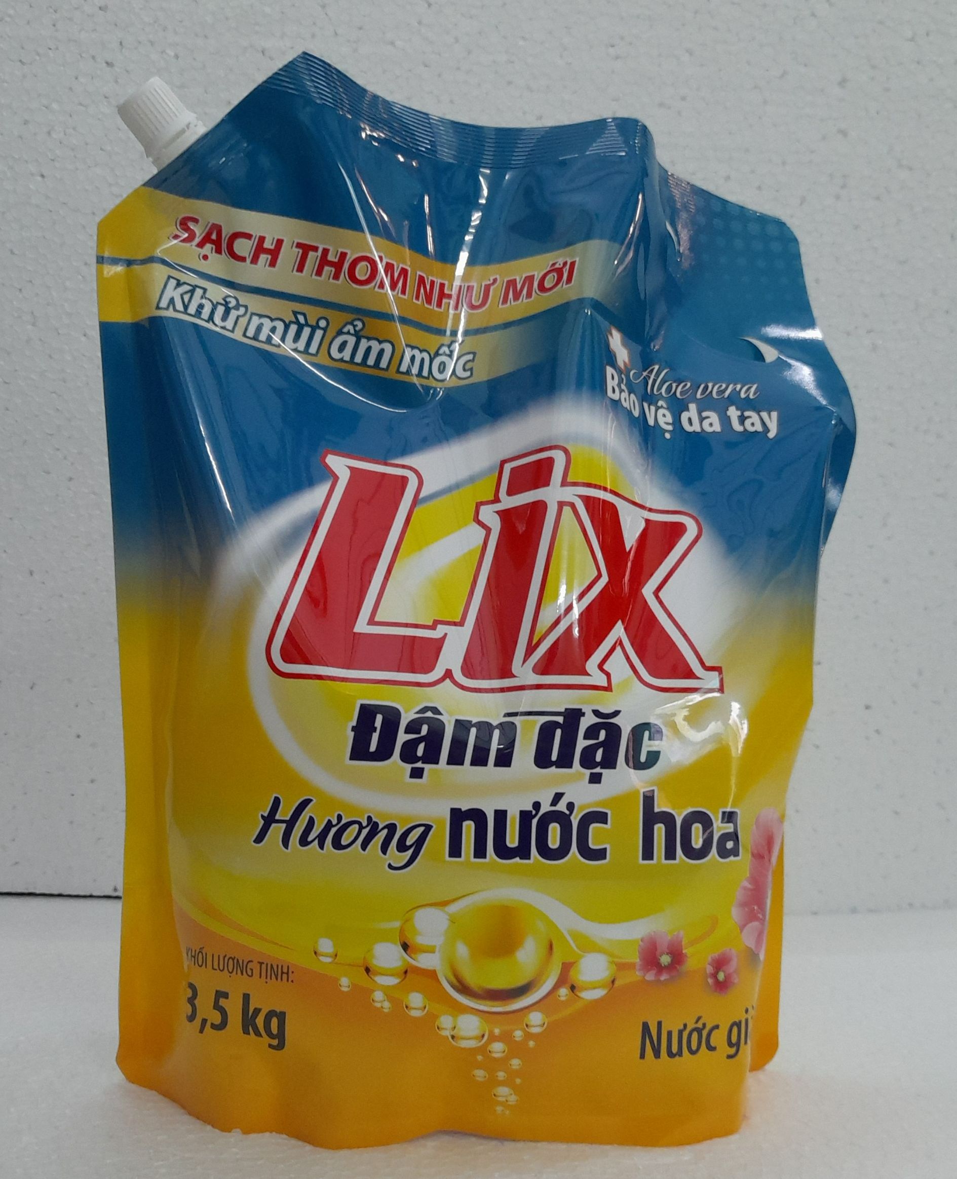 Nước Giặt Lix Đậm Đặc Hương Nước Hoa 3.5Kg túi giặt lix đậm đặc - Tẩy Sạch Vết Bẩn Cực Mạnh- Khử Mùi Ẩm Mốc