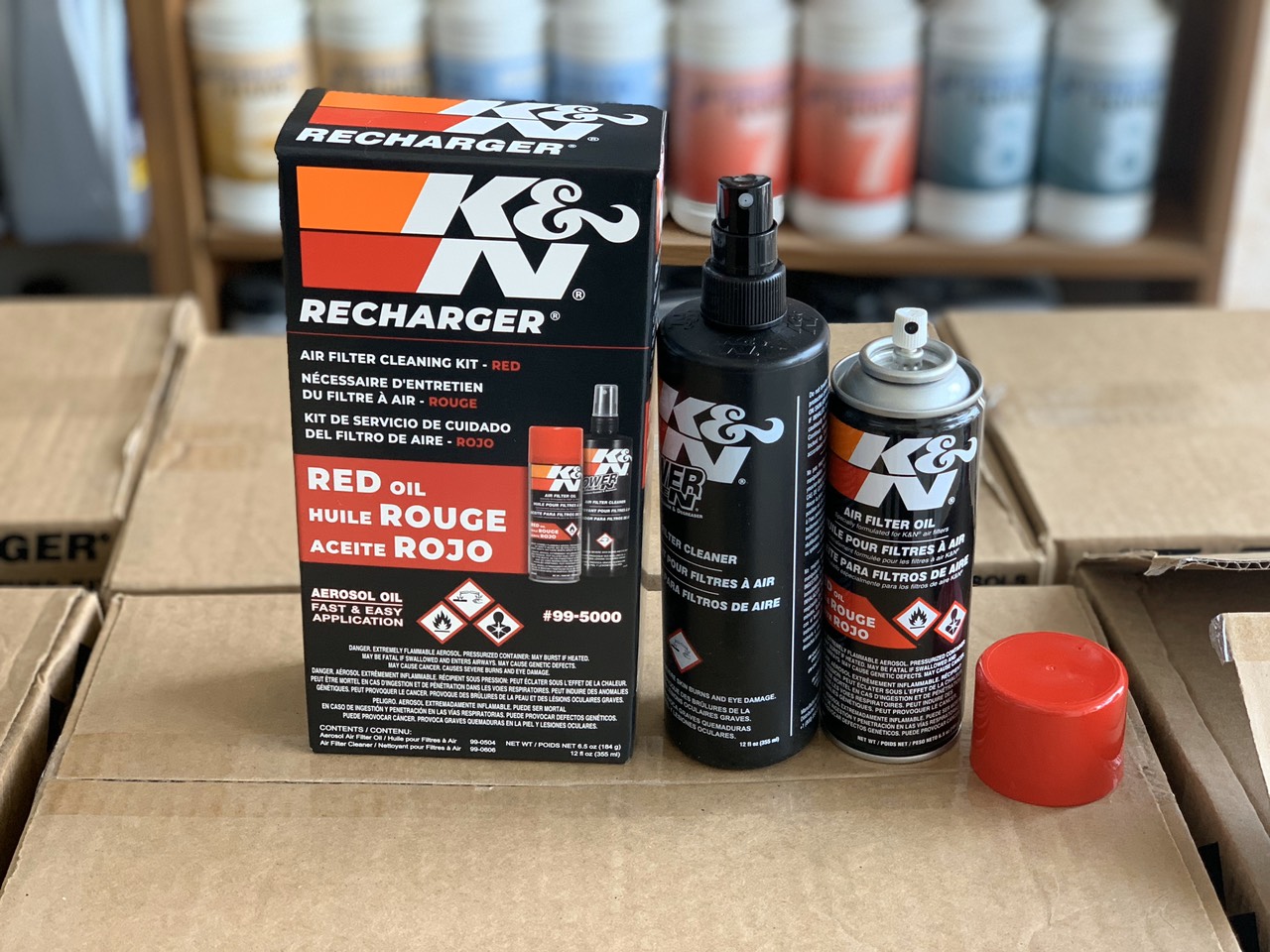 (Chai dầu dạng xịt) Bộ vệ sinh lọc gió KN chai tẩm dầu dạng xịt mã K&N 99-5000 (Thay thế bộ 99-5050)