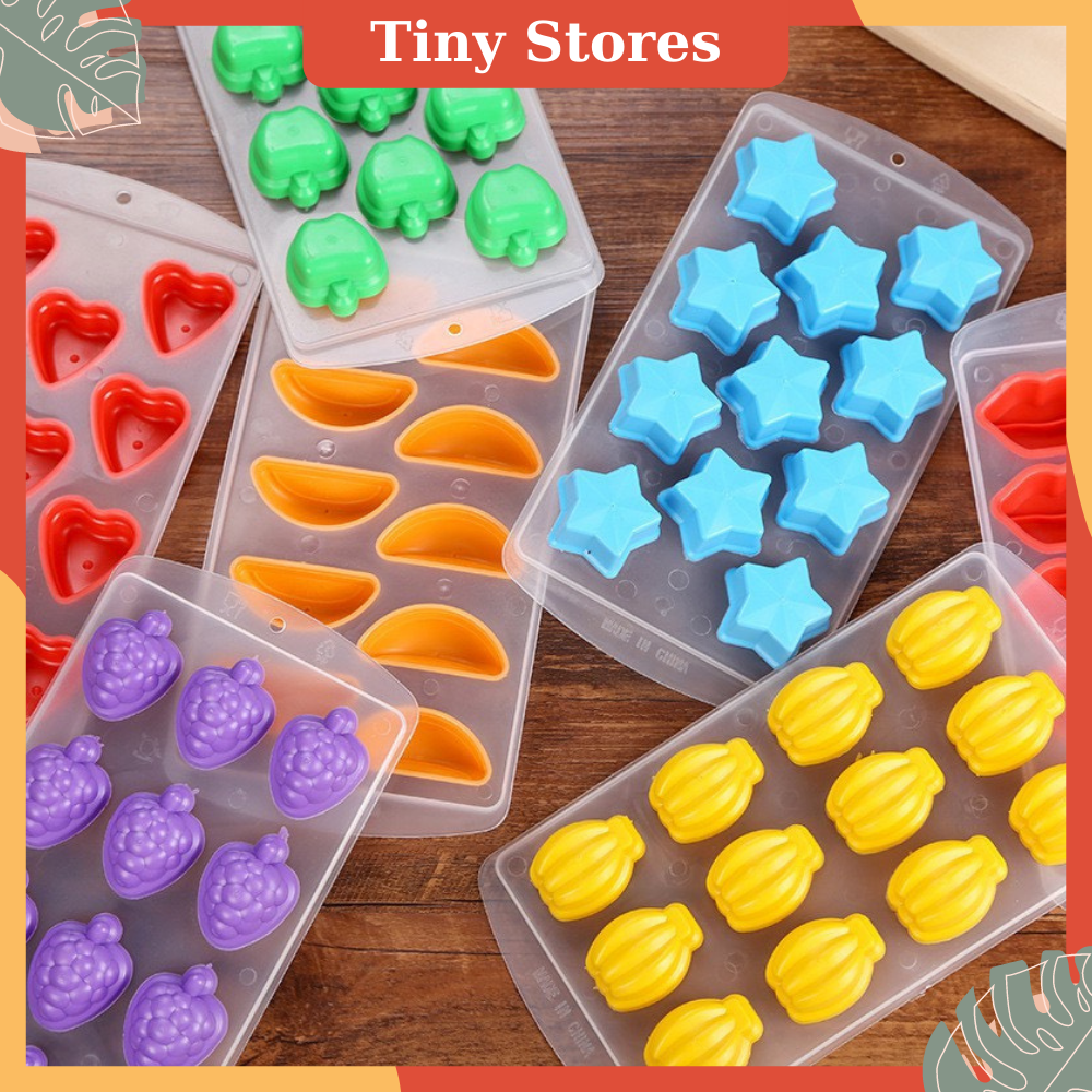 Khay làm đá thông minh - Khuôn làm thạch rau câu, socola, pudding khay silicon khung nhựa nhiều mẫu cute dễ thương Tiny Stores