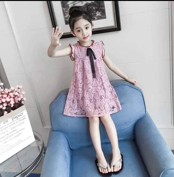 Váy đầm ren kim tuyến công chúa cho bé gái