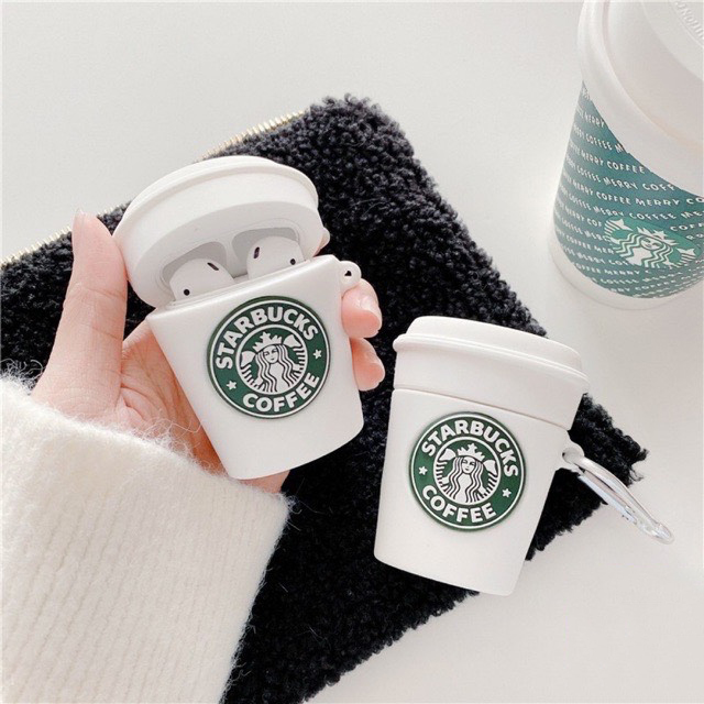 Case airpods 1/2/3 Pro trà sữa Starbuck - vỏ bảo vệ hộp đựng airpod 1018CASBT