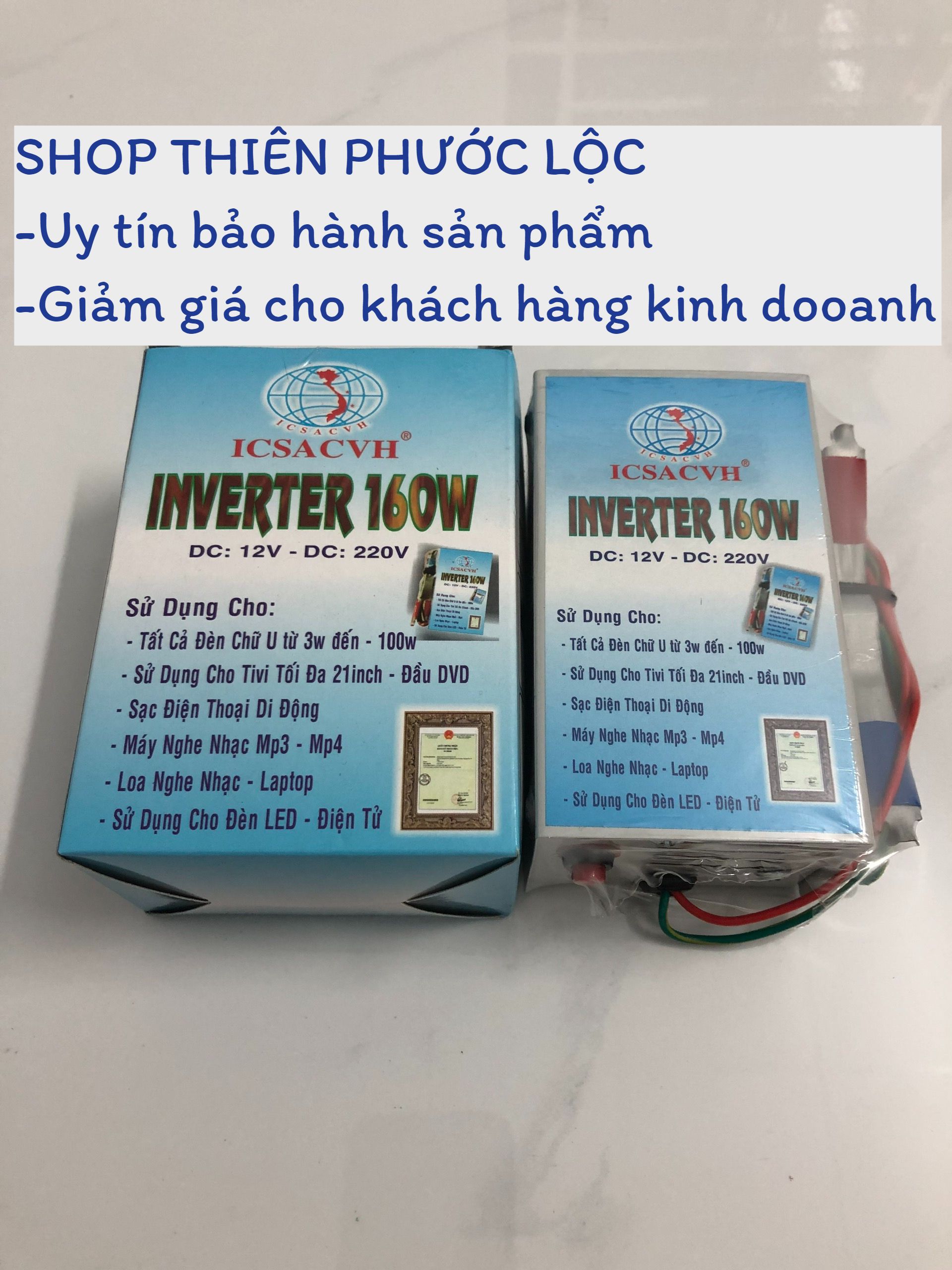 Bộ đảo điện- kích điện bình ắc quy 12vdc ra 220vdc -160w