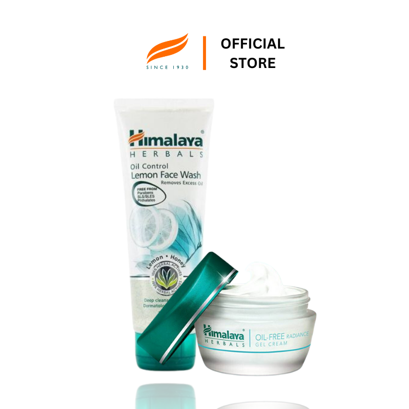 [SET ĐỘC QUYỀN][HÀNG CHÍNH HÃNG] Kem dưỡng ẩm trắng da dành cho da dầu Himalaya Oil Free Radiance Gel Cream Premium 50ml và Sữa Rửa Mặt Chanh Kiểm Soát Dầu (Loại Bỏ Dầu Thừa) Oil Control Lemon Face Wash 100ml
