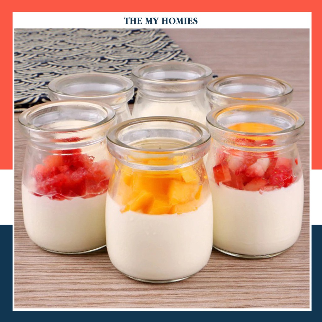 [HCM]Hũ thủy tinh 100ml đựng Yaourt nắp nhựa