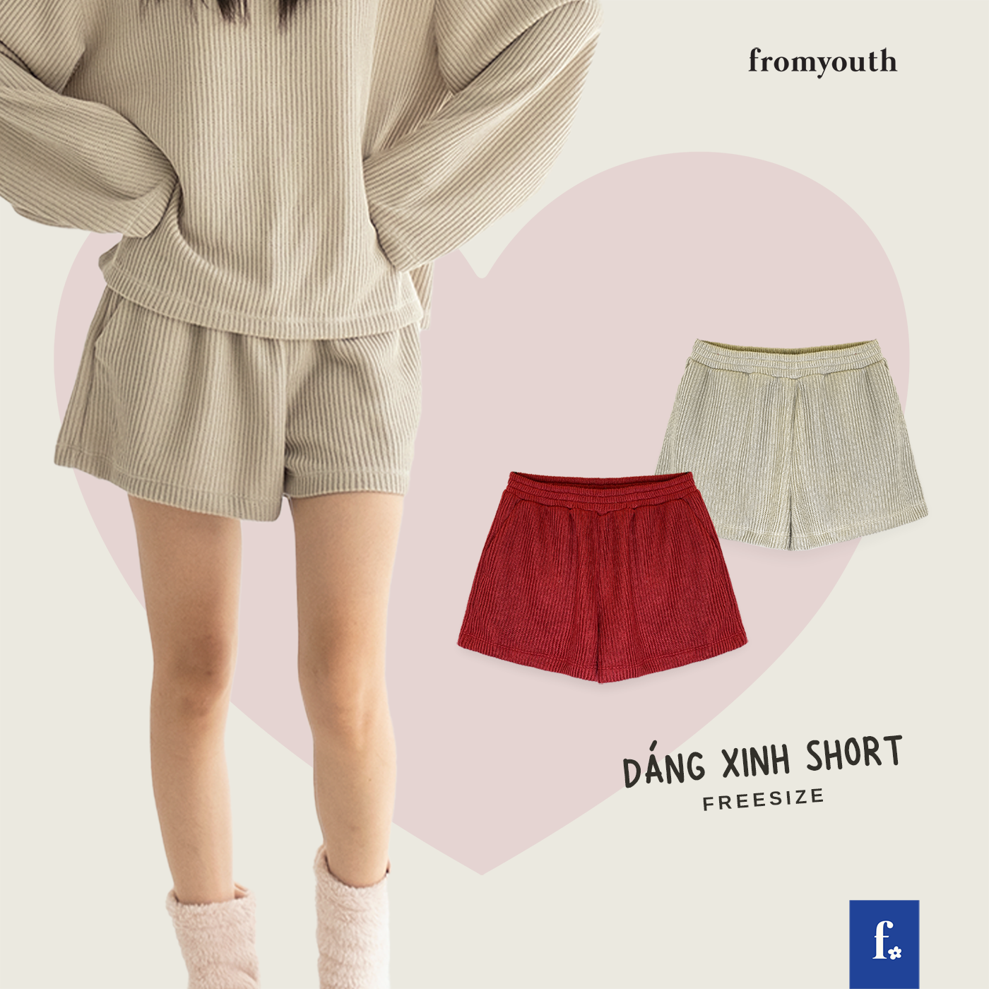 Quần shorts len freesize NAKED by V - Dáng Xinh Shorts