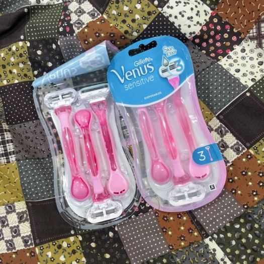 Set 3 dao cạo lông cho nữ Gillette Sensitive Venus Spa