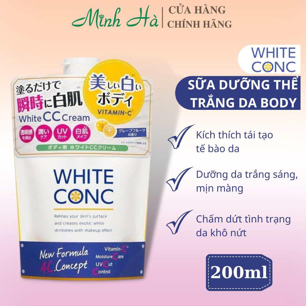 Sữa dưỡng thể trắng da White Conc White CC Cream 200ml