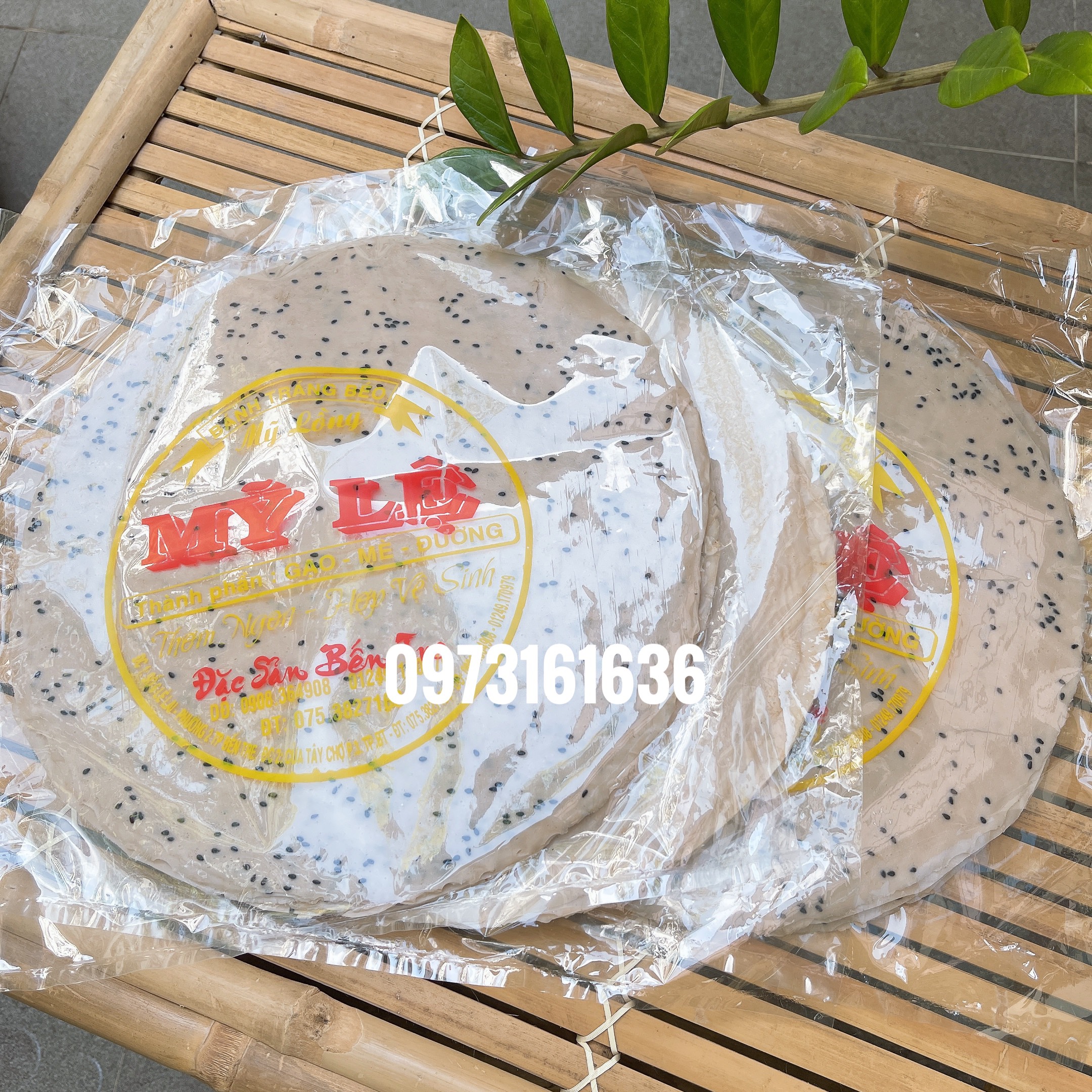 Bánh tráng dừa Mỹ Lồng Mè Đen - Sét 10 Cái chưa nướng - Đặc Sản Bến Tre