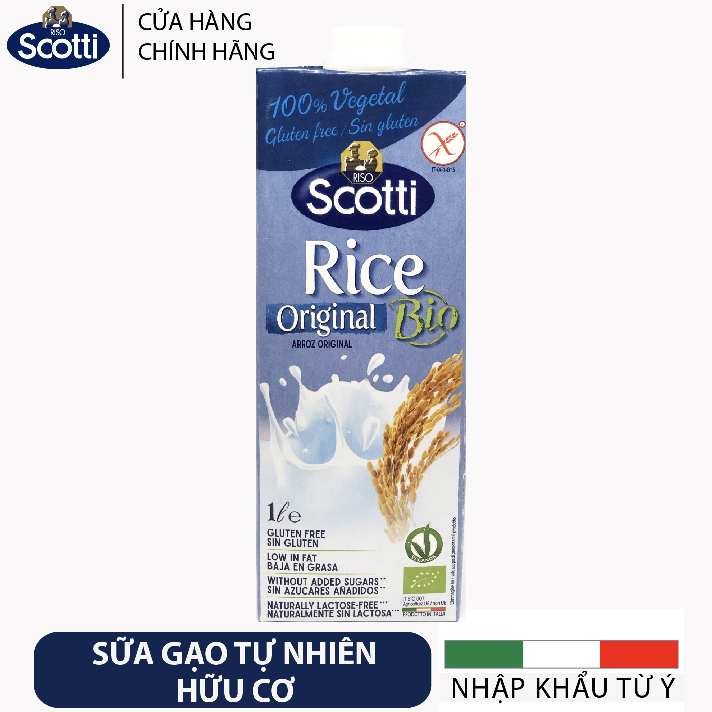 Sữa Gạo Tự Nhiên Hữu Cơ Riso Scotti - Bio Original Rice Drink 1L