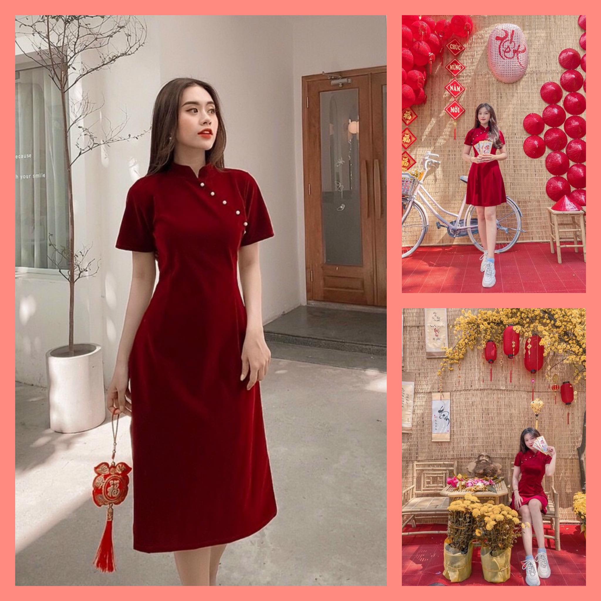 Váy Sườn Xám Cách Tân Hoa Sen Vàng Kem Giá Tốt  BBCosplaycom