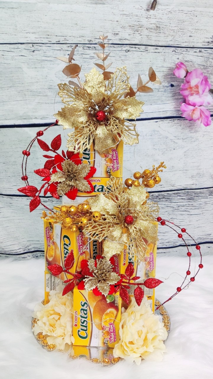 Combo set hoa trang trí Tết tháp bánh tháp nước mã 2