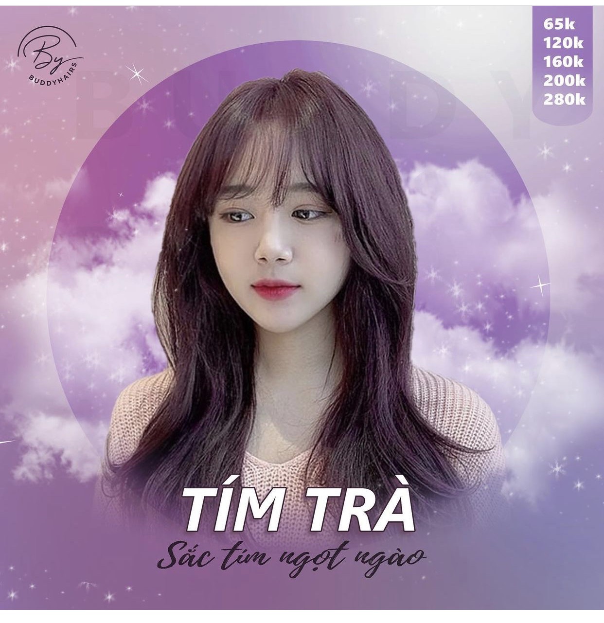 Bộ nhuộm tóc màu Tím Trà hot trend (tặng trợ nhuộm, tặng gang tay, hướng dẫn sử dụng), Hàng chuẩn, bền màu 6 tháng