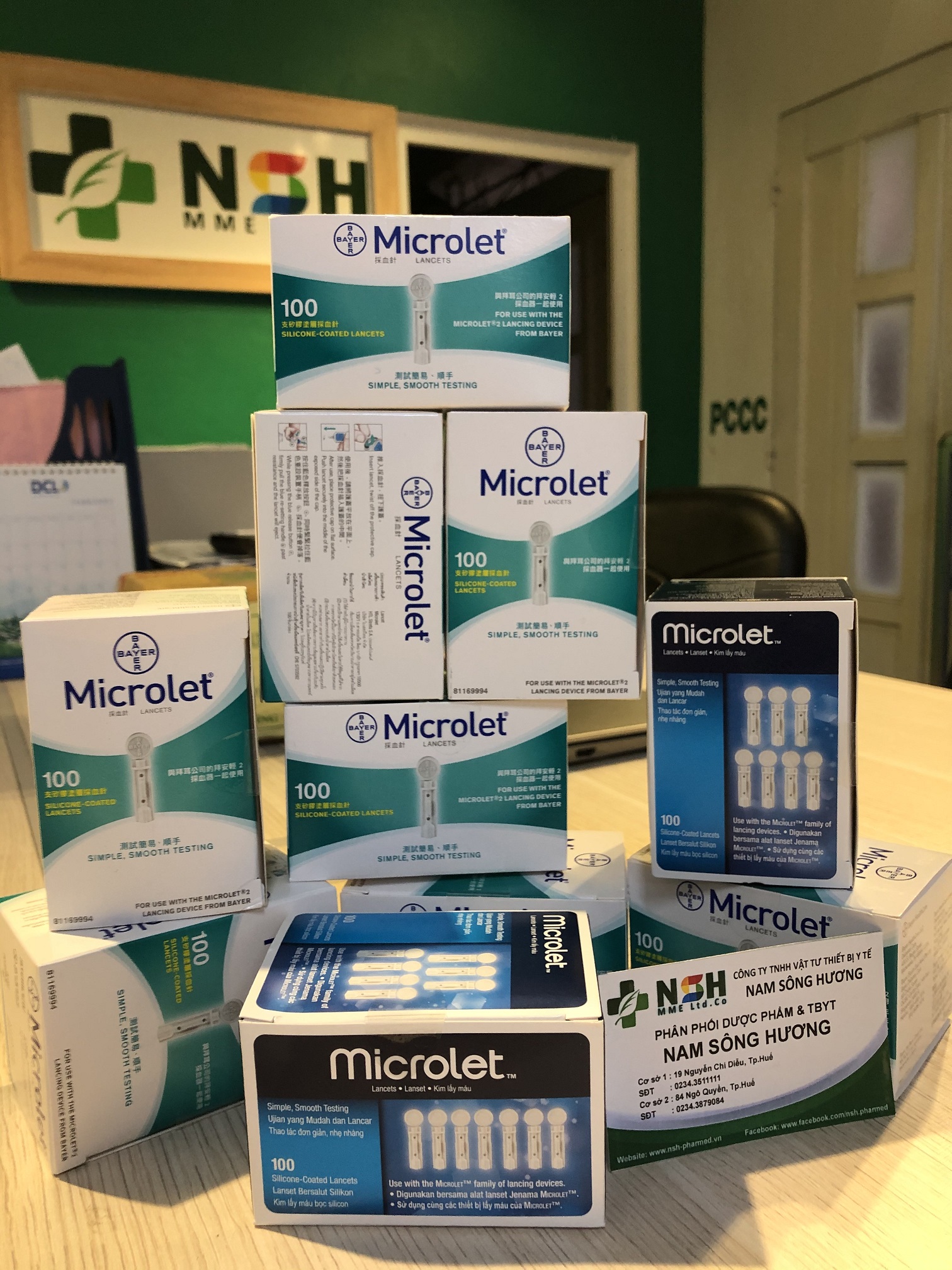Kim lấy máu kim chích máu cho máy đo đường huyết KIM TIỂU ĐƯỜNG Microlet lancet Lanzettet BAYER 100 cây của Đức