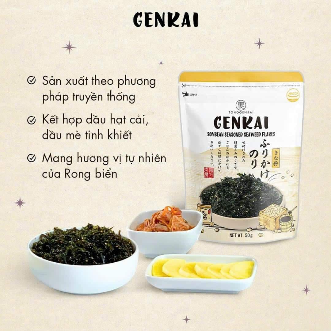 Rong biển trộn cơm đậu nành genkai 50g