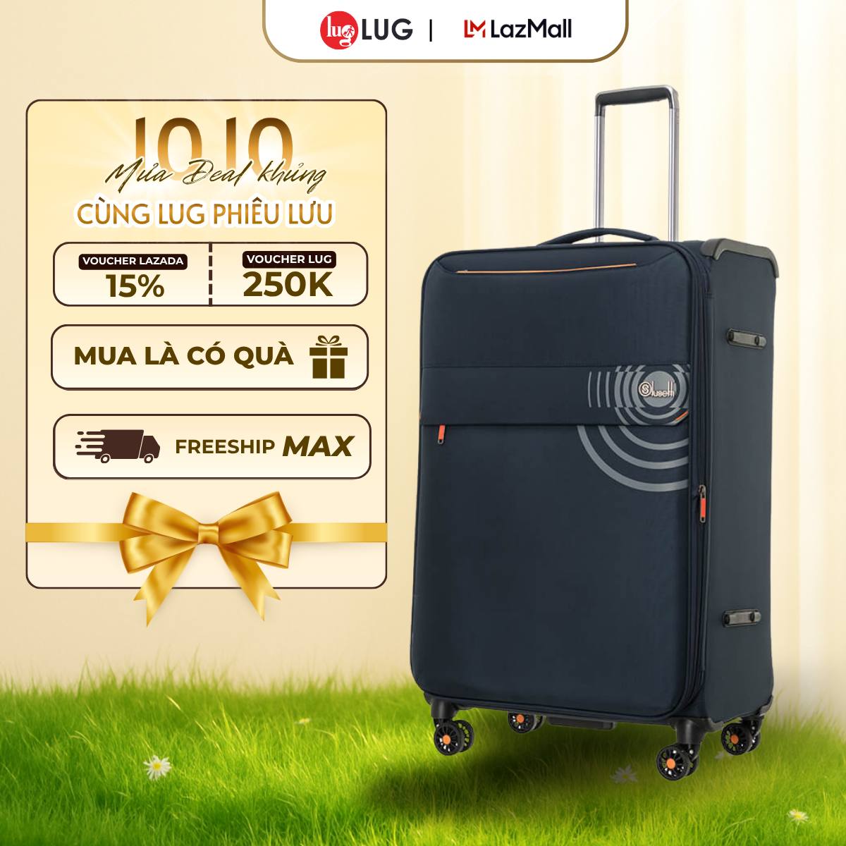 Vali Kéo Du Lịch Lug Lusetti S20/S24/S28 LS8090, Vải Nylon 840D Chống Thấm Nước, Khóa TSA An Ninh Quốc Tế
