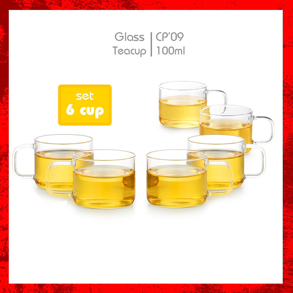 Bộ 6 tách trà thủy tinh samadoyo cp09/6 100ml
