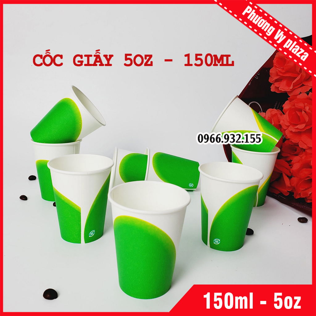 50 ly giấy 5oz - 150ml màu xanh cốc giấy nhập khẩu hàn quốc siêu đẹp