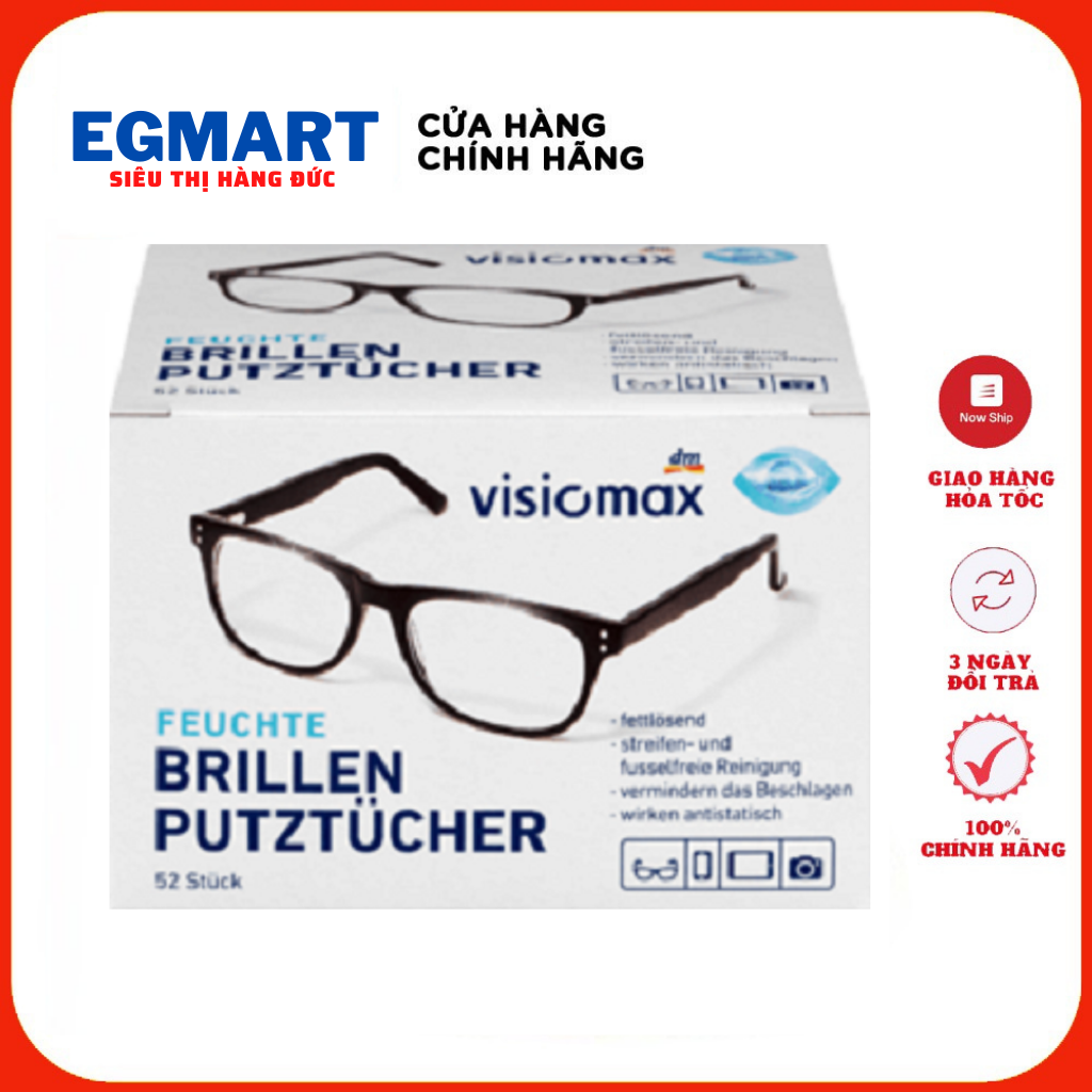 GIẤY LAU KÍNH VISIOMAX 52 TỜ, GIÚP LÀM SẠCH, BẢO VỆ KÍNH, KHÔNG TRẦY XƯỚC KÍNH, KHÔNG BÁM BỤI, KÍNH SÁNG BÓNG, TRONG VEO, LAU MÁY ẢNH, TIVI, MẪU MỚI