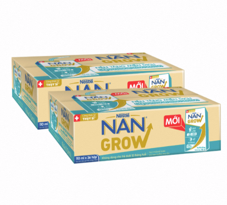 [CHỈ 20H 9.10-12.10 QUÀ TẶNG ĐH 599K] Thùng 24 hộp Sữa pha sẵn Nestlé NANGROW 180ml/hộp sữa mát công thức từ Thụy Sĩ 100% Canxi giúp bé cao lớn vượt trội 6(4 x 180ml) + tặng Chảo Elmich 20cm