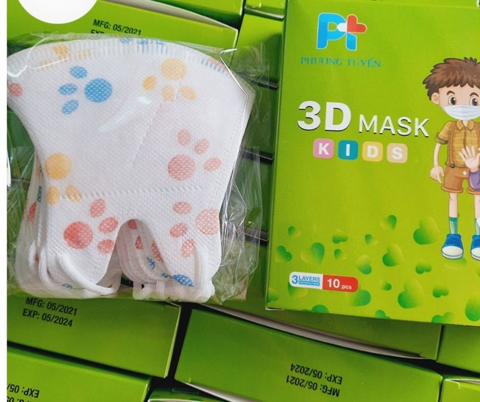 SET 10 khẩu trang 3D Mask Kids cho bé từ 3-7 tuổi