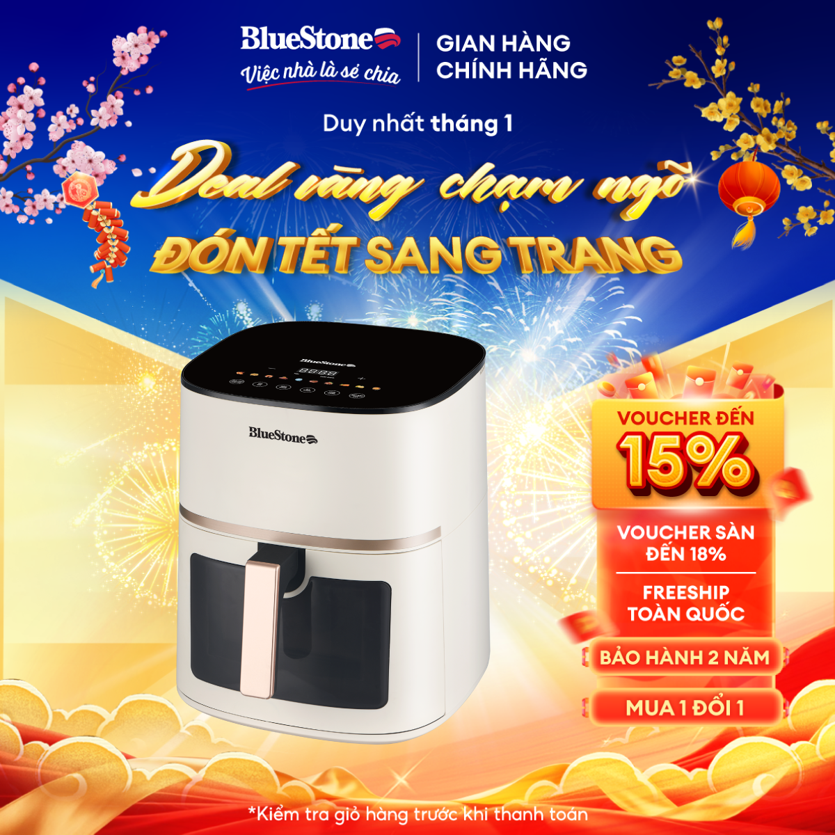 Nồi Chiên Không Dầu BlueStone AFB-5857 - 7 Lít - 1800W