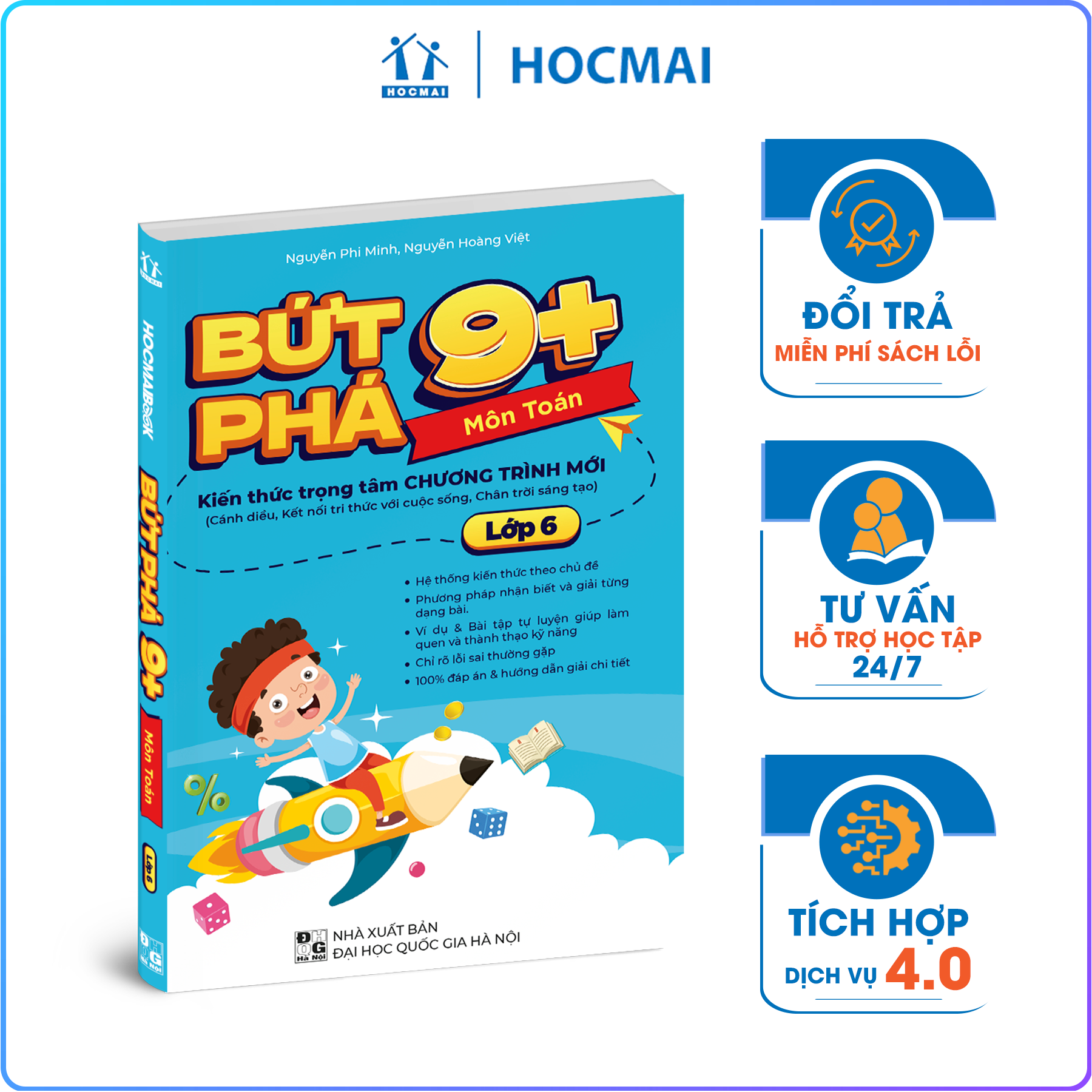 Sách - Bứt phá 9+ lớp 6 - môn Toán (theo chương trình Giáo dục Phổ thông mới). Bí kíp giúp con đạt toàn điểm 9,10 trên lớp