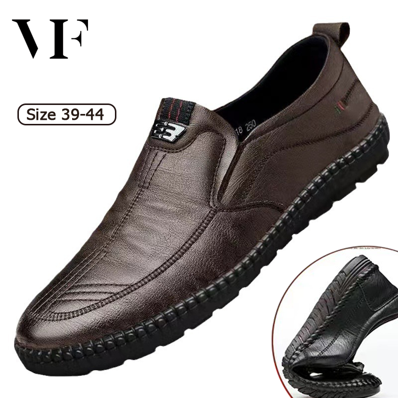 VFASION Giày da nam giày lười PU Đáy mềm chống thấm nước và chống trơn trượt Thoải mái trên đôi chân
