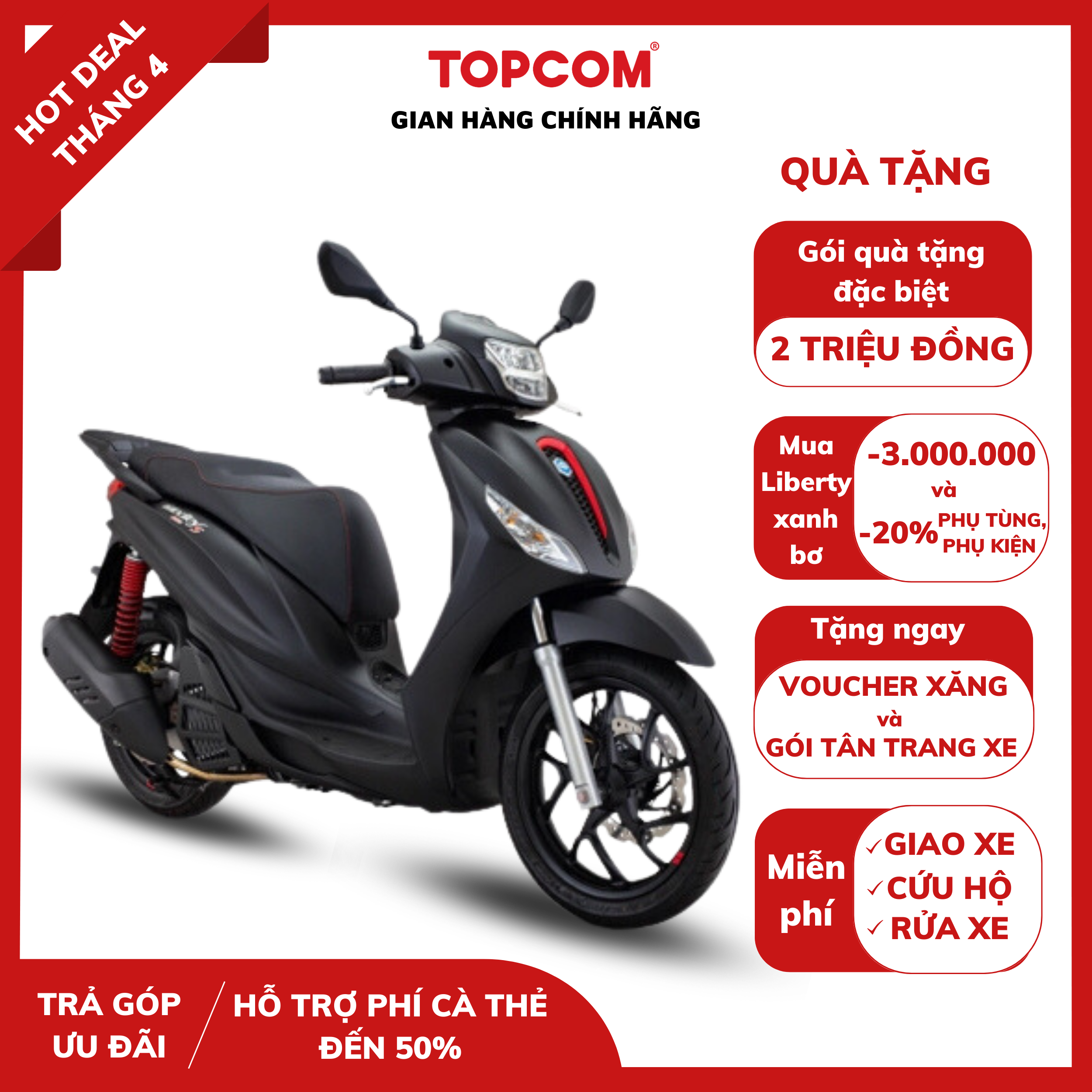 Piaggio Medley 125 S - Xe tay ga sang trọng, động cơ 125cc, màu trắng/đen/đỏ/xám/đồng