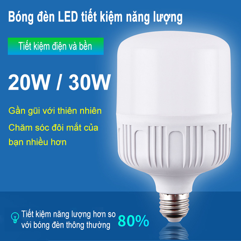 [HCM]【like】bóng đèn led bóng đèn đèn tiết kiệm năng lượng e27 bóng đèn nhựa 30w 20w