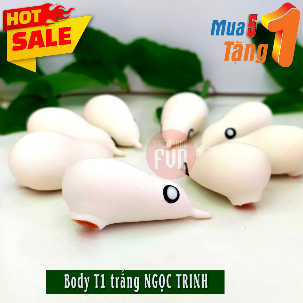 Vỏ nhái hơi t1 trắng ngọc trinh (body nhái hơi cao su Thái Lan), handmade