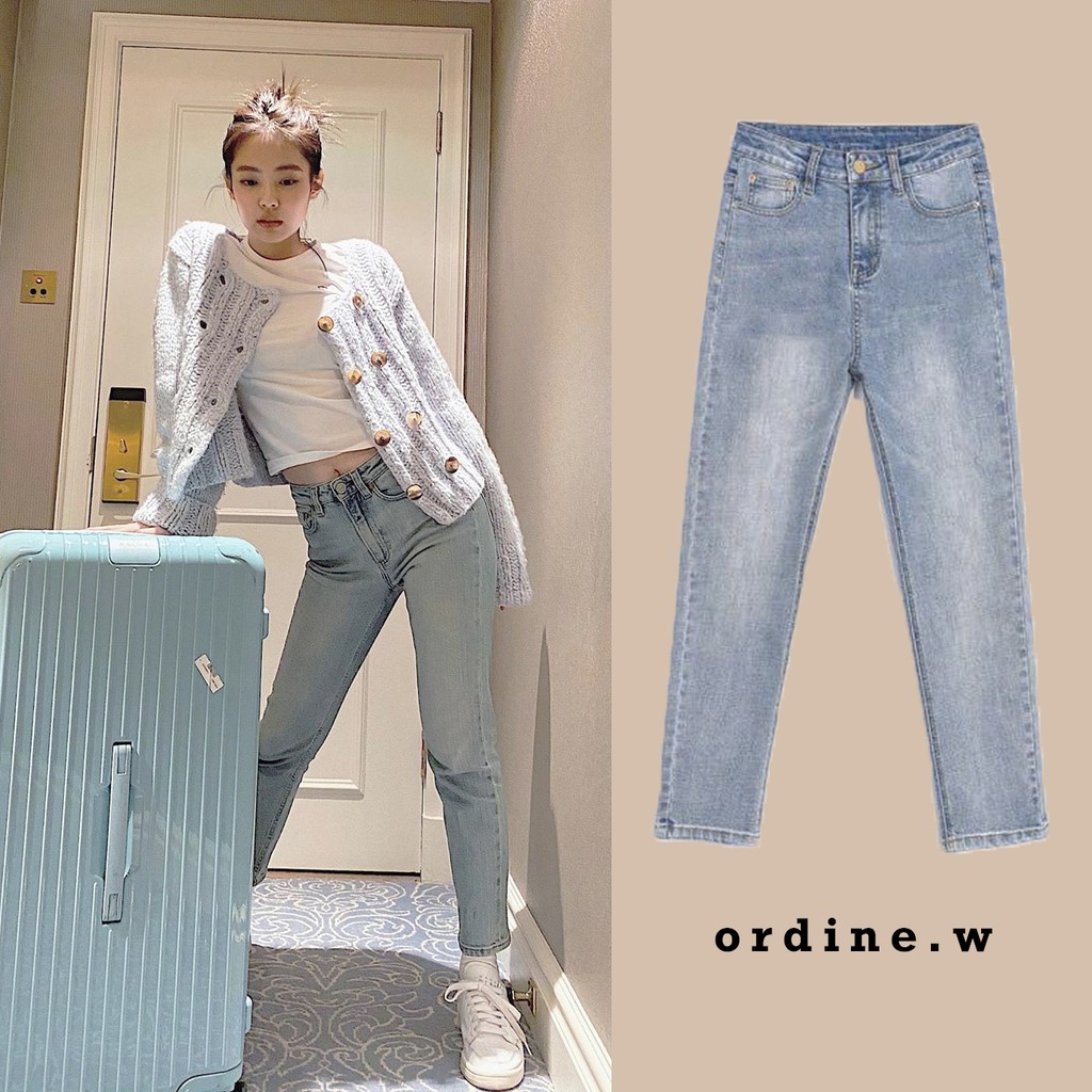 Quần Jeans ống thẳng Blackpink Jennie, Lisa