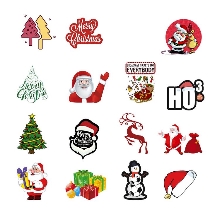 [HCM]Bộ Sticker GIÁNG SINH decal hình dán chống nước trang trí xe laptop nón bảo hiểm vali #81
