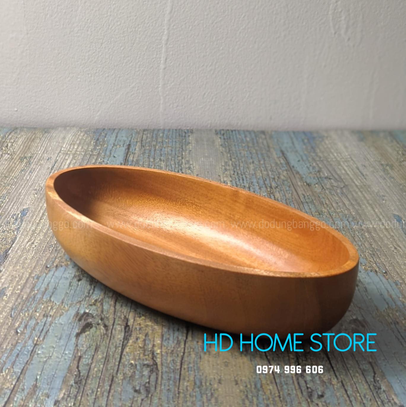 [Dụng cụ nhà bếp hiện đại] - Dĩa thuyền bằng gỗ xà cừ nguyên khối