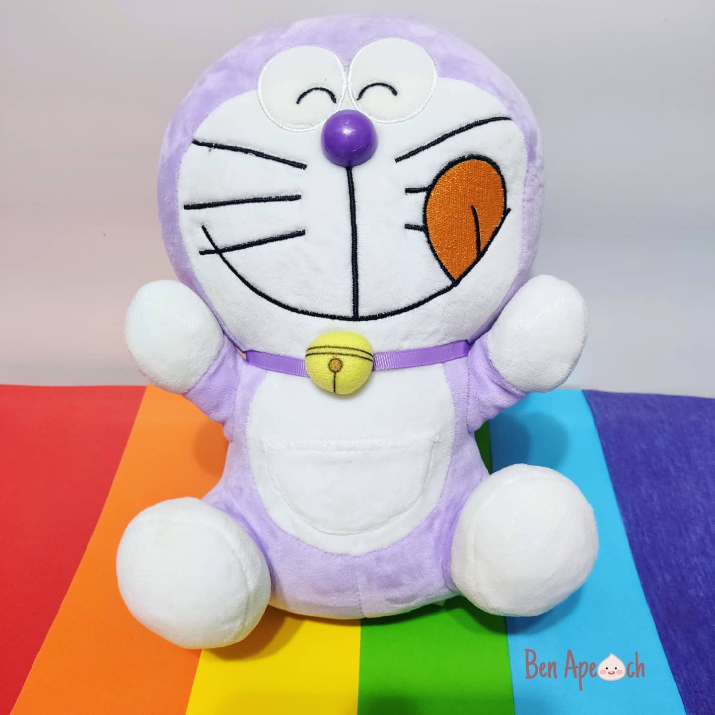 Gấu Bông Doremon Cute Nhiều Cảm Xúc gấu bông Doreamon tem hàn màu tím sữa