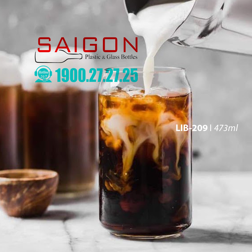 [HCM]Ly Thủy Tinh Libbey Beer Can | Tùy Chọn Dung Tích  Thủy Tinh Cao Cấp Nhập Khẩu