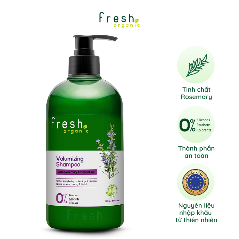 Dầu gội Fresh Organic Giảm gãy rụng chiết xuất Hương thảo hữu cơ 500g