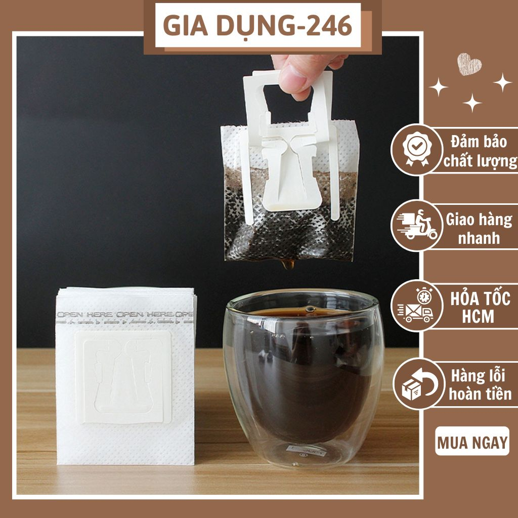 Combo phin giấy & túi kraft pha cà phê tiện lợi, sạch sẽ tiết kiệm thời gian phù hợp mang đi du lịch