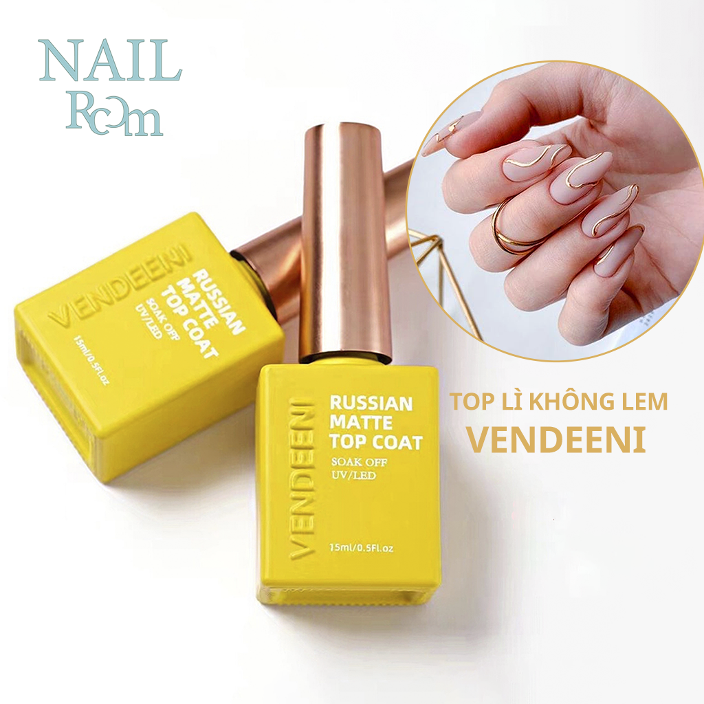 Top lì không lem Vendeeni 15ml - Gel liên kết làm nền chà tráng gương, vẽ móng, trang trí nail